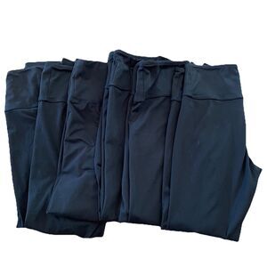 6pc Felina Leggings Lot Woman’s Large Black Stretch Lightweight Athleisure